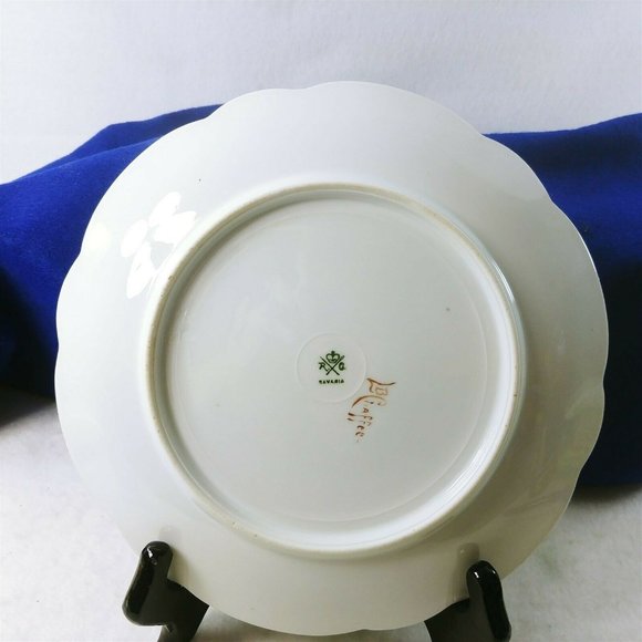 Collector Plate Yellow Rose Hand Painted LB Chaffee Bavaria 9" Hallmarked Signed - Picture 3 of 7